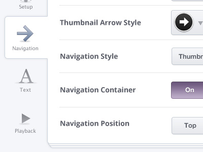 Option Navigation buttons navigation options slidedeck tabs toggle ui