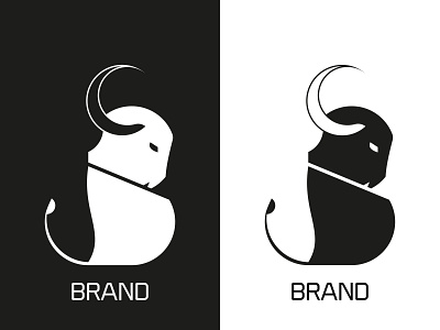 B Bull black blackletter brand bull letter lettermark logo strong white whitelabel whitespace