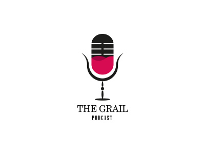 The Grail Podcast 2020 2020 trend black black white blackletter entertainment grail now podcast podcast logo podcasting podcasts red save