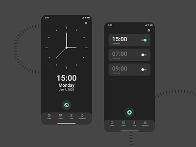 Clock App app clock design mobile ui uiux ux