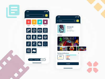 Application Store application design mobile store ui ux