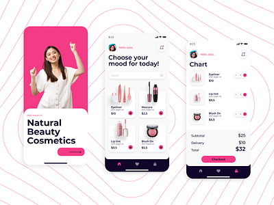 Cosmetics App apps cosmetics apps mobile apps mobile apps design mobile design mobile development pink ui design ui mobile user experience user interface user interface design