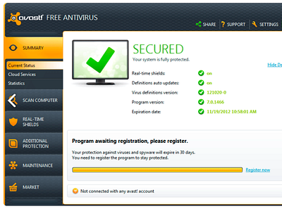 Protecting your computer with Avast antivirus program