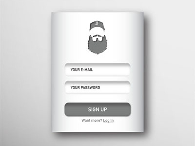 Sign Up beard blackandwhite clean dailyui design grayscale logo modern shadow sign up simple square