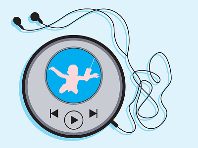 90's to Now audio player daily ui discman ipod simple ui vector