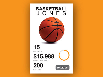 Crowdfunding Campaign basketball clean crowdfunding helvetica ios money orange ui uiux ux