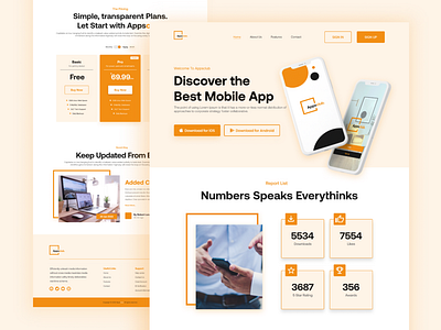 Appsclub. App Landing Page Design Concept