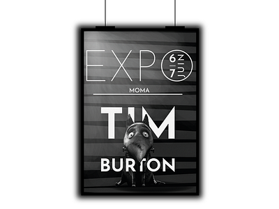 Affiche Exposition Moma Tim Burton graphic design illustration indesign moma photoshop tim burton