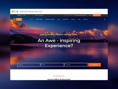 Holidaymake Website Design by Apro IT Solution branding fluid design modern ui slick travel web design webdesign website