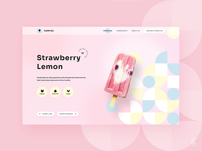 Ice Cream Product Page dailyui geometric geometric shapes ice cream landingpage product page ui ux webdesign