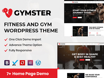 Gymster - Fitness and Gym WordPress Theme martial arts personal trainer sports theme training ui workout