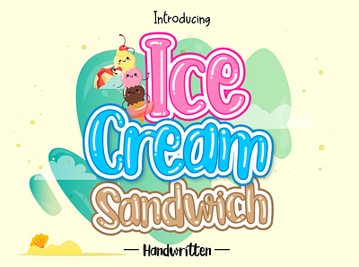 IceCream Sandwich: Font branding casual easy font design font family handwritten font sea summer sweet typography