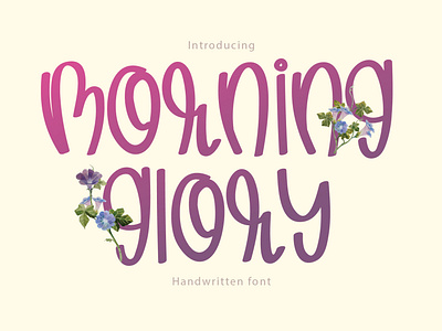 Morning glory | Font easy font design font family handwritten font typography