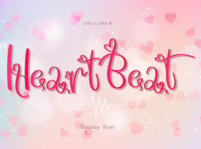 HeartBeat font branding font design font family handwritten font sweet typography