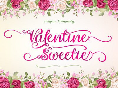 Valentine Sweetie font calligraphy font design font family handwritten font scriptfont typography valentine day weddings