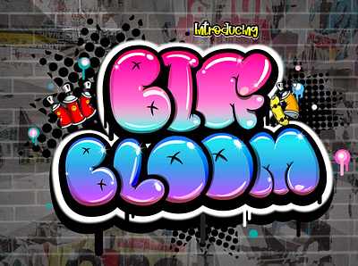 Big Bloom Font font font design graffiti font typography