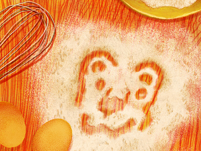 Lion baking chief childrens illustration digital art flour food illustration have fun illo illustration lion