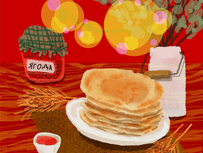 Pancakes tradition article illustration cooking folktale food illustration illustration pancakes recipe slavic spring tradition