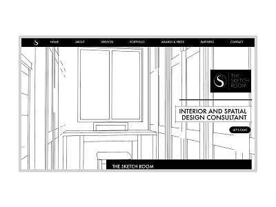 UI/UX - The Sketch Room black and white design interior architecture interior design ui user inteface user interface design web design website design