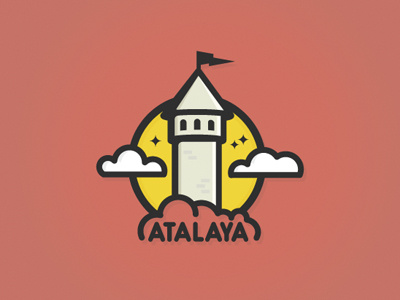 Atalaya Geek Shop castle cloud color geek logo logotype shop tower toys