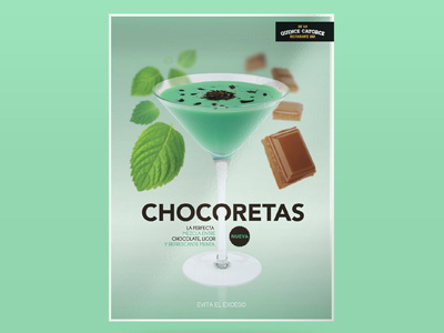 Chocoreta Special Drink Poster bar chocolate drink flyer licor mint poster wine