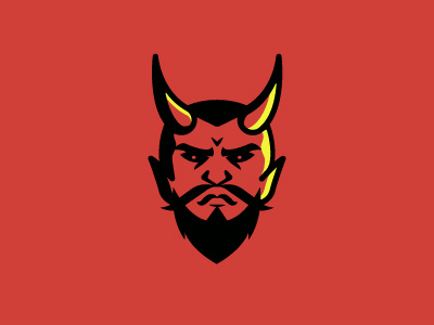 Red Devil Football Team 666 devil face football identity logo logotype red satan shield