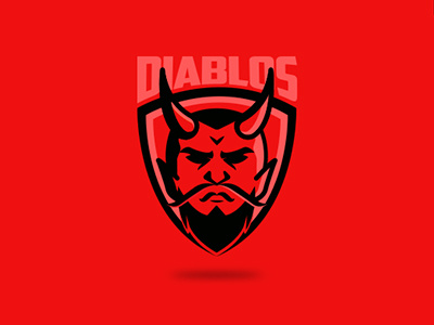 Diablos Team 666 devil face football identity logo logotype red satan shield