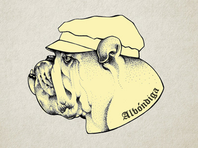 Bulldog Mister Ink bulldog character dog draw handmade illustration retro