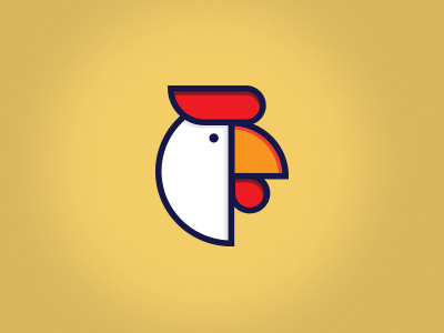 Rooster animal chicken circle geometry illustration logo mark rooster