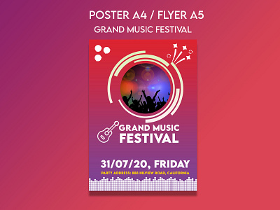 Music Festival Postcard Flyer Template