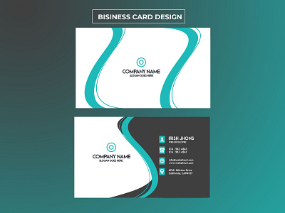 Blue Black Elegant Business Card black design branding business card business card design businesscard elegant design