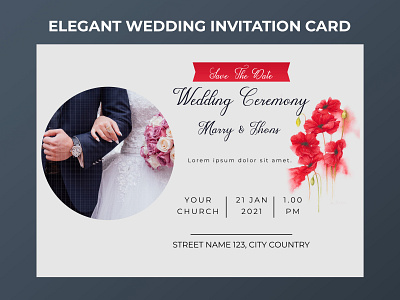 Elegant Wedding Invitation Card - Save the Date invitation card invitation design wedding card