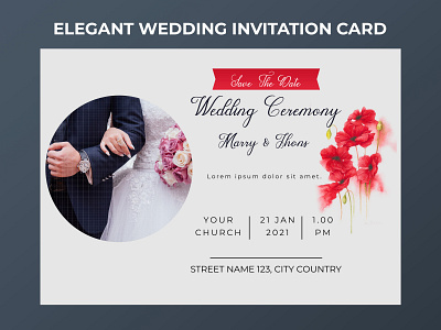 Elegant Wedding Invitation Card - Save the Date