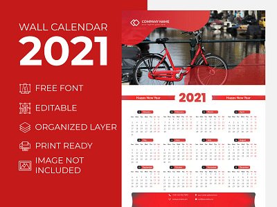 Wall Calendar 2021 Beauty Red for Corporate Business Agency calendar 2021 creative calender design 2021 creative wall calendar 2021 desk calendar 2021 extra large wall calendar 2021