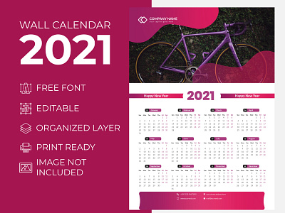 Wall Calendar 2021 Awesome Purple for Corporate Business Agency calendar 2021 creative calender design 2021 creative wall calendar 2021 desk calendar 2021 extra large wall calendar 2021