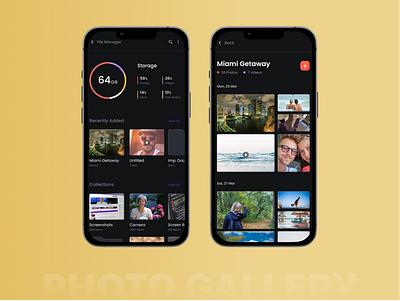 Photo Gallery app design mobile mobile design ux
