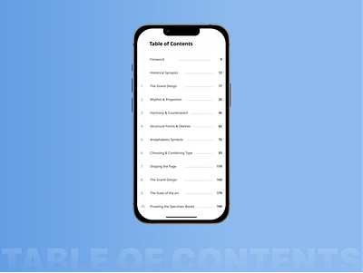 Table of Contents - Mobile Design app figma mobile mobile design ui ux