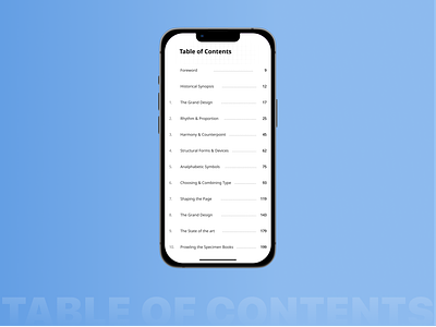 Table of Contents - Mobile Design app figma mobile mobile design ui ux