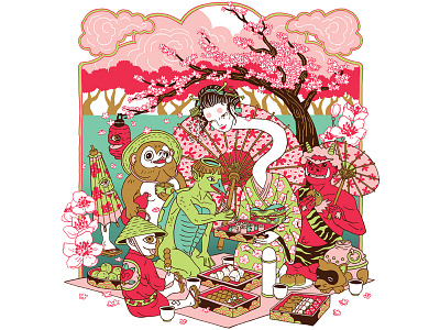Urban Camouflage for Happy Monsters cherry blossom festival food japanese monster picnic sakura spring