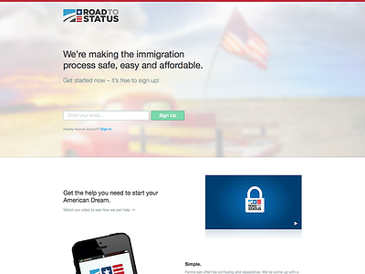 Road to Status Homepage Design design web website
