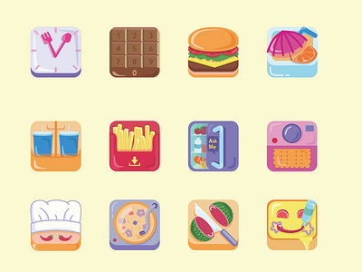 Yummy food icons icons