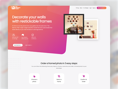 TheMemoryTiles Landing Page Design