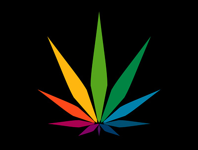 WEED LEAF rainbow 420 brand design brand identity branding design graphic design illustration leaf logo product design vector weed