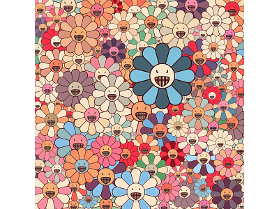 Say it with flowers - light seventies tapestry style