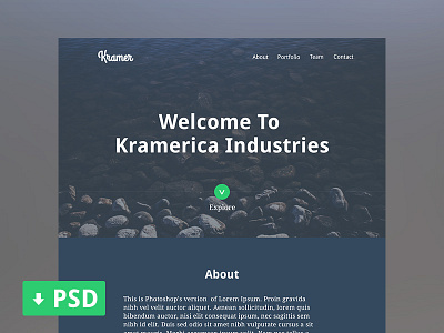 Kramer | One Page Portfolio PSD free mockup one page portfolio psd template theme typography ui ux web