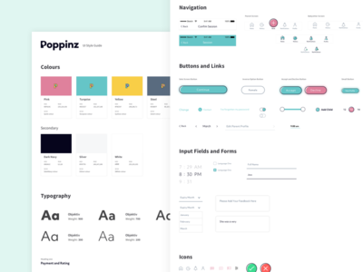 Poppinz | UI Kit button card font form icons nav slider typography ui ui kit