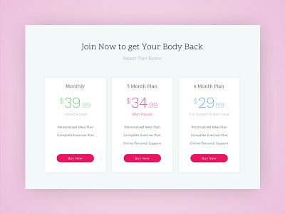 Back To My Body | Pricing Plan