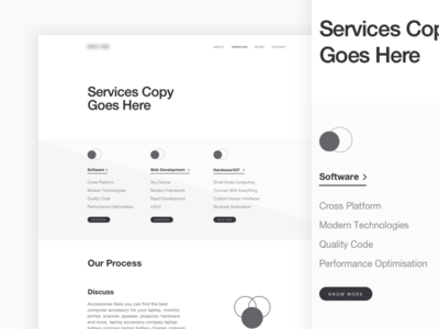 Services Page Wireframe black clean design flat minimal type typography ui ux web wireframe