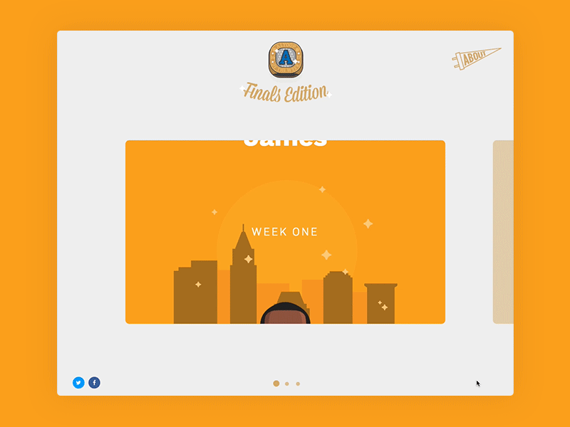 AOTW Finals Edition | Main UI animation card finals illustration interface nba slide ui ux