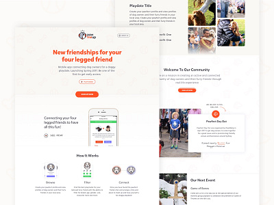 Pawmeup | Full Landing Page app convert dog graphic icon ios landing page typography ui ux